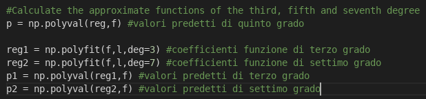 Calcolo funzioni di terzo, quinto e settimo grado