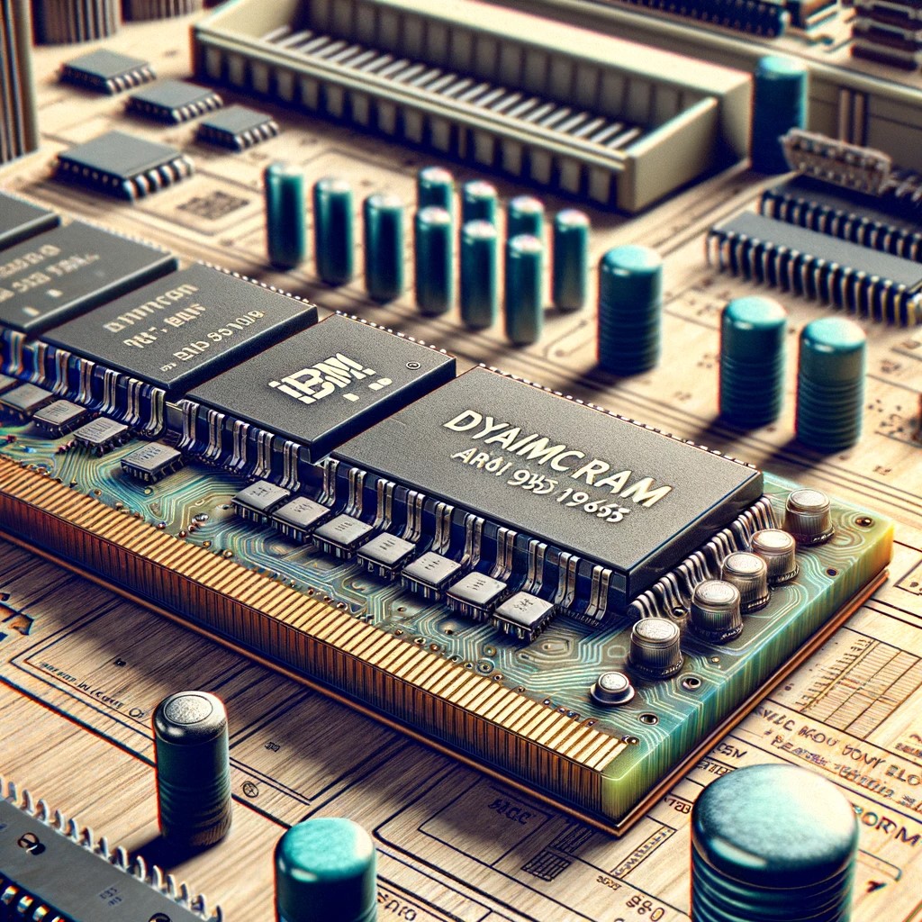 Esempio di rappresentazione costruita con l'IA della DRAM introdotta da IBM nel 1965