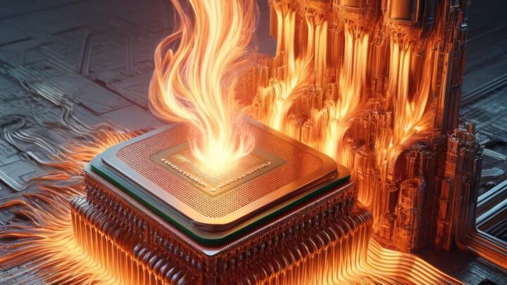 Immagine fantasiosa del flusso di calore tra CPU e dissipatore